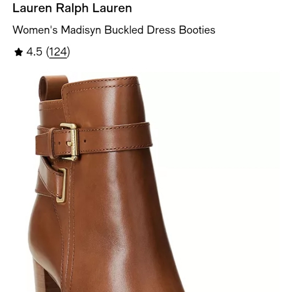NWT: RALPH LAUREN, MADISYN CALFSKIN BOOTIE HEEL. - Picture 5 of 5